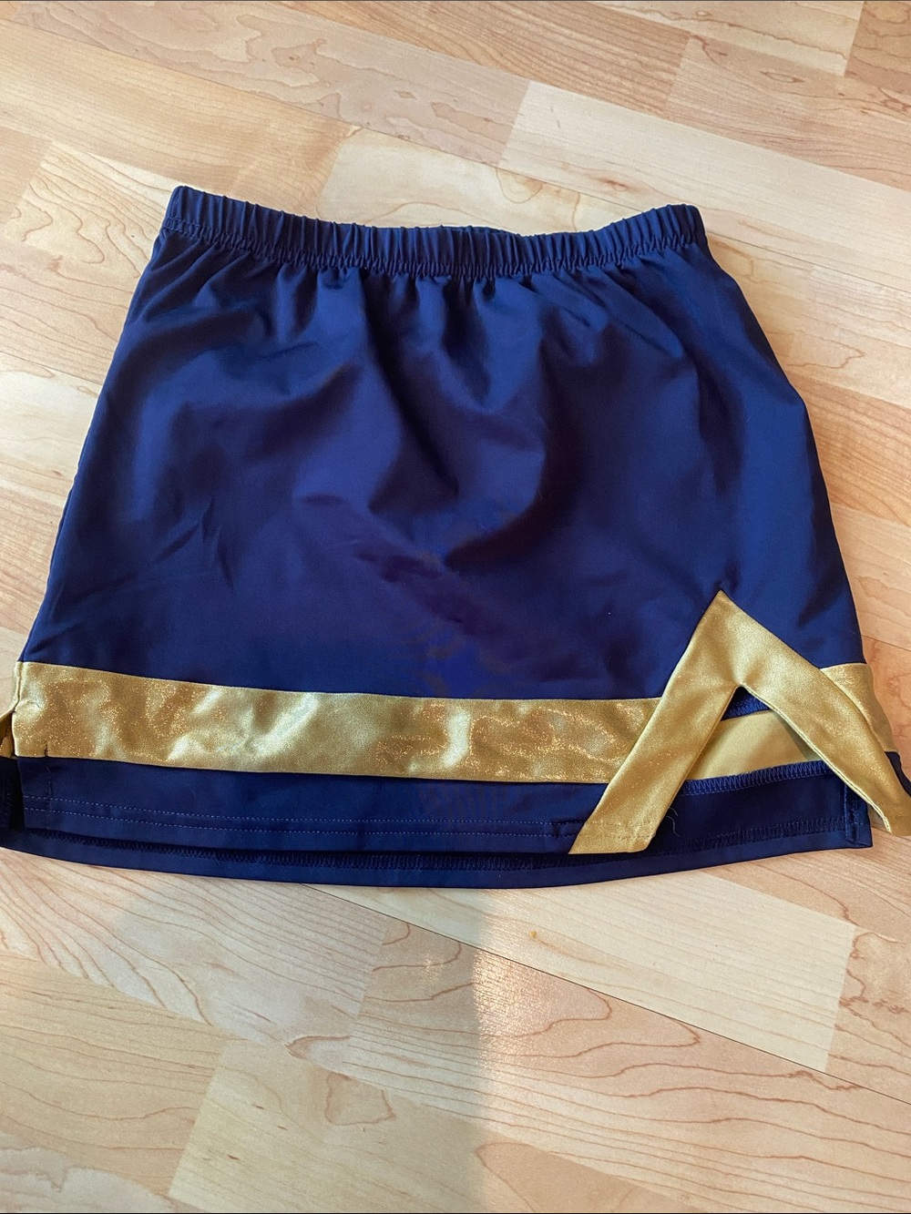 Navy Blue Skirt with Gold Trim - Women's Skirt